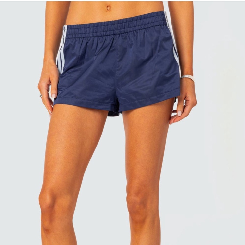 Edikted Dark Blue Athletic Shorts